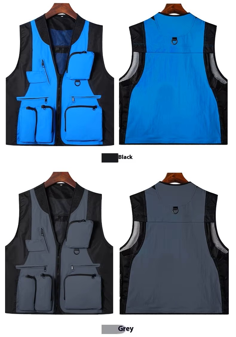 Unisex Printable Breathable Flap Pocket Work Vest (1)