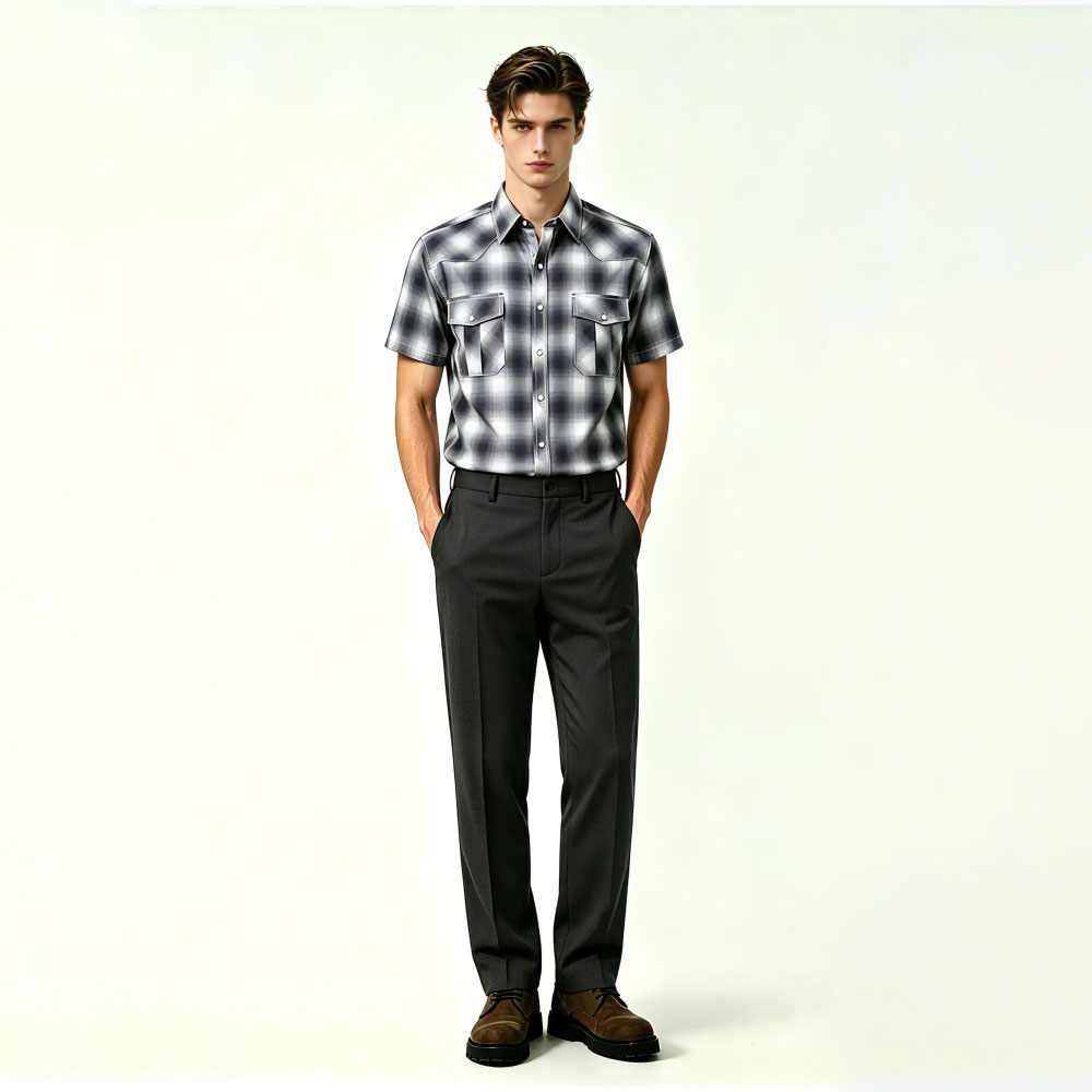 Regular Fit Checked Casual Mens Shirt
