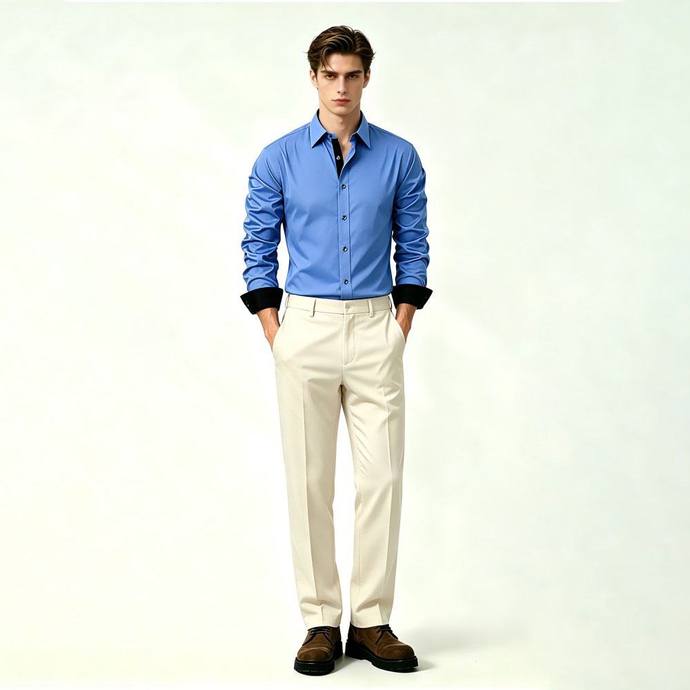 Regular Fit Patterned Stretch Mens Shirt