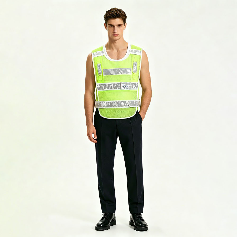 LED Flashing Reflective Patrol Safety Vest