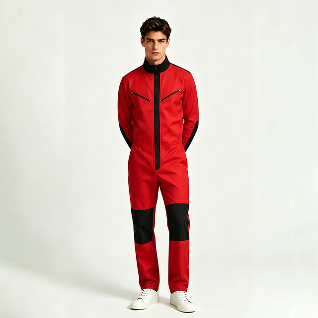 Red Mens Classic Windproof Work Coveralls