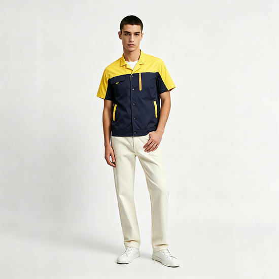 Unisex Summer Breathable Colour Block Work Suit