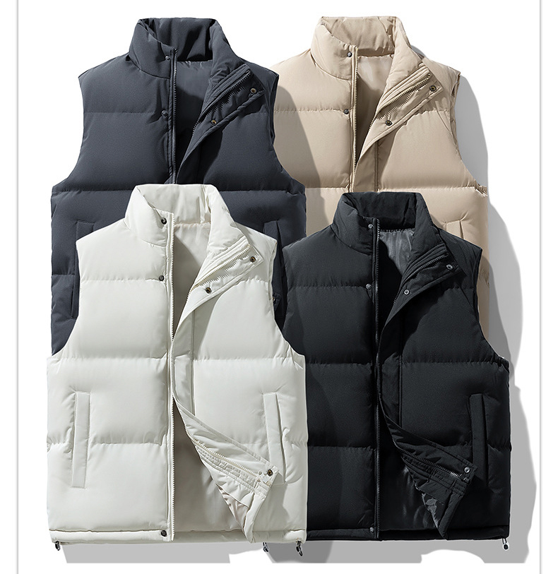 Stand-Up Collar Sleeveless Thermal Vest (10)