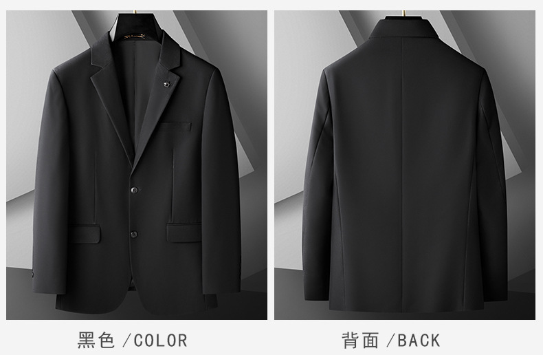 Men's Plus Size Casual Black Blazer (11)