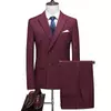 Mens Slim Double Breasted Two Piece Suit