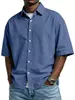 Summer Loose Solid Casual Mens Shirt