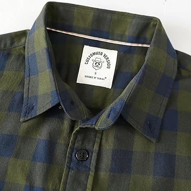 Checked Cotton Flannel Long Sleeve Shirt (8)