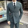 Premium Mens Three Piece Double Breasted Suit