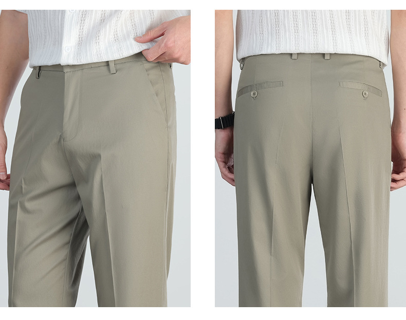 Spring Stretch Flat Front Casual Dress Pants (3)