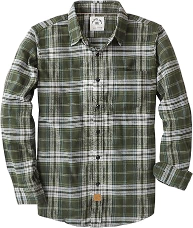 Mens 100% Cotton Plaid Long Sleeve Shirt (8)