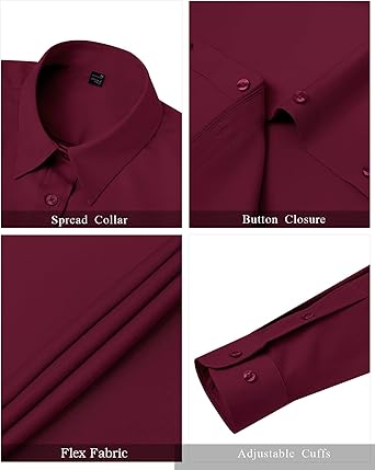 Womens Easy Iron Business Casual Lapel Shirt (15)