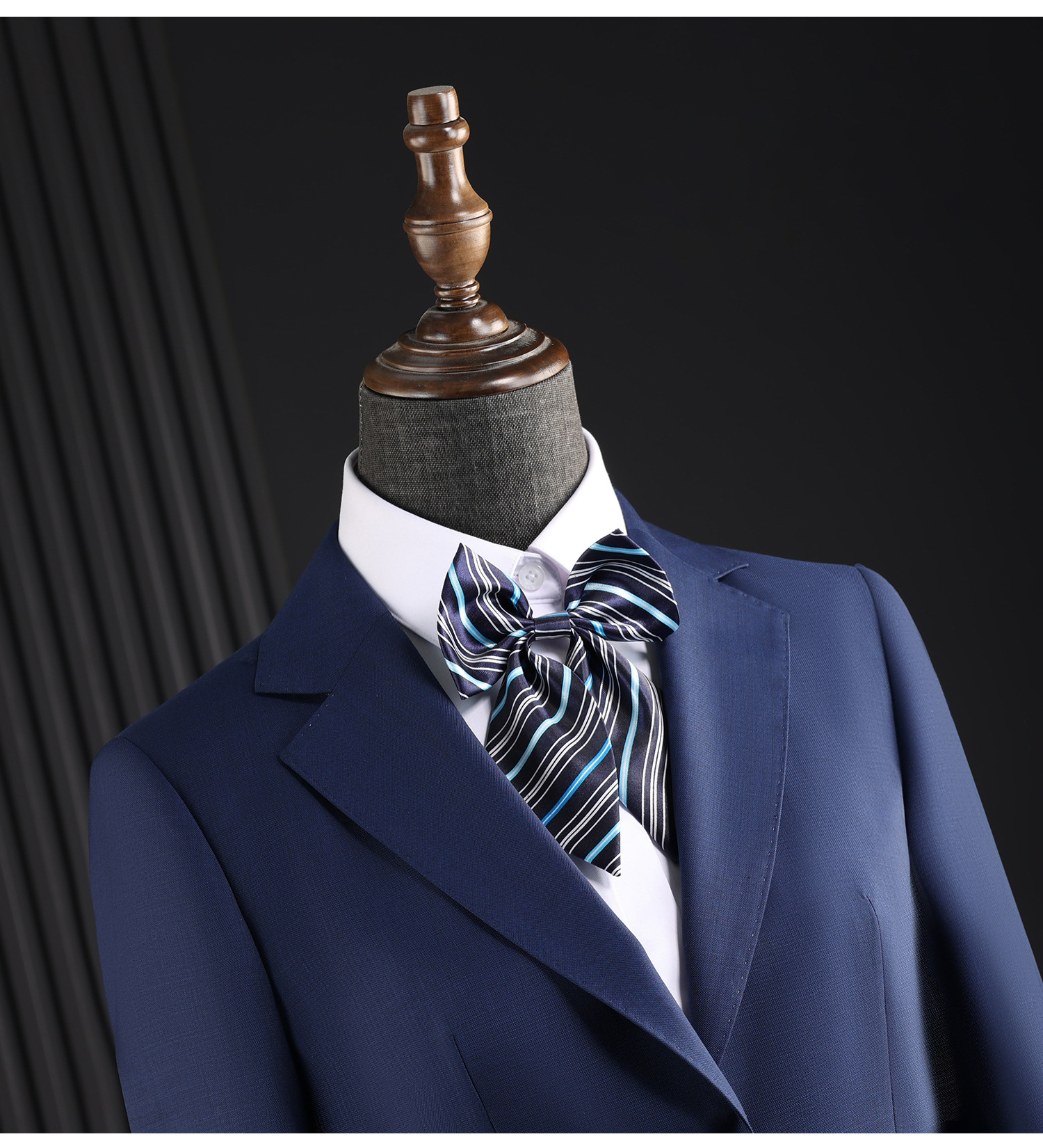 Womens Royal Blue Houndstooth Formal Blazer SuitWomens Royal Blue Houndstooth Formal Blazer Suit (7)