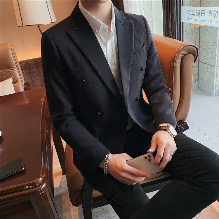 Mens Luxury Double Breasted Business Blazer (4)