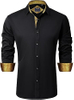 Stretch Patterned Mens Long Sleeve Shirt