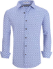 Mens Printed Stretch Wrinkle Resistant Business Shirt