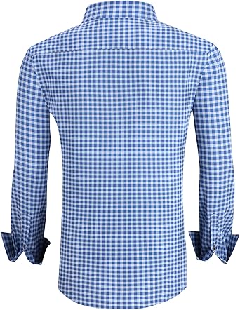 Mens Printed Stretch Wrinkle Resistant Business Shirt (2)