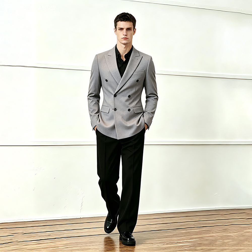 Mens Luxury Double Breasted Business Blazer
