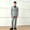 Double-Breasted Pinstripe Blazer