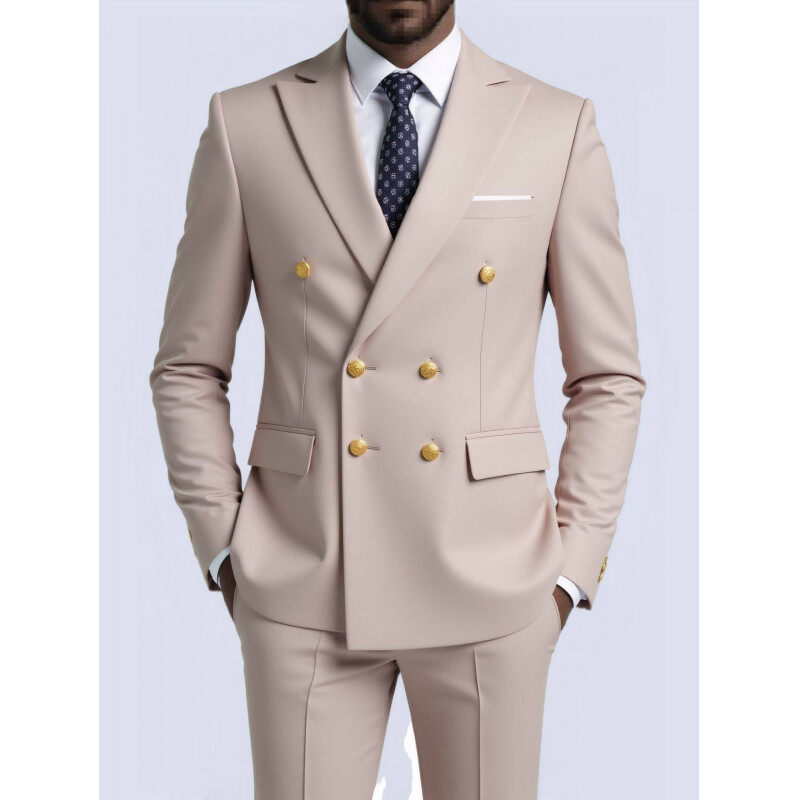 Men's Double-Breasted Two-Piece Set - Smart Casual & Business Formal (5)