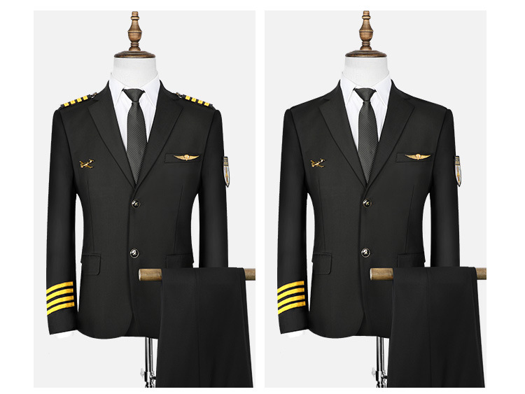 Mens Aviation Pilot Captain Uniform Suit (3)
