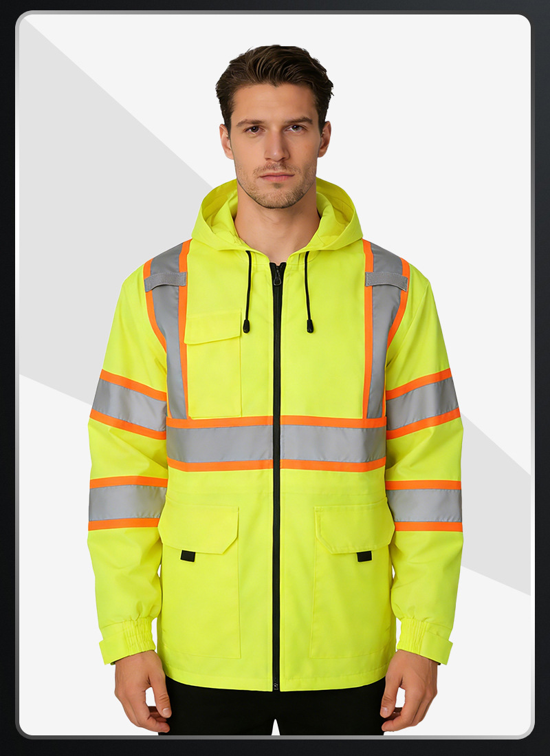 Autumn Winter High Vis Construction Work Jacket (4)