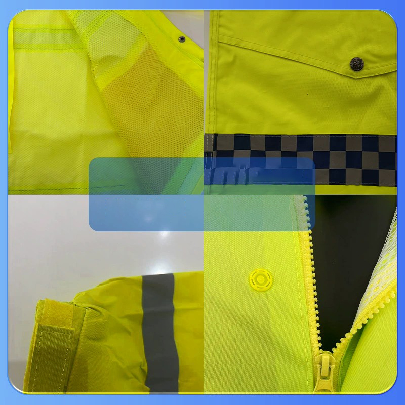 Fluorescent Yellow Waterproof Work Raincoat Set (2)
