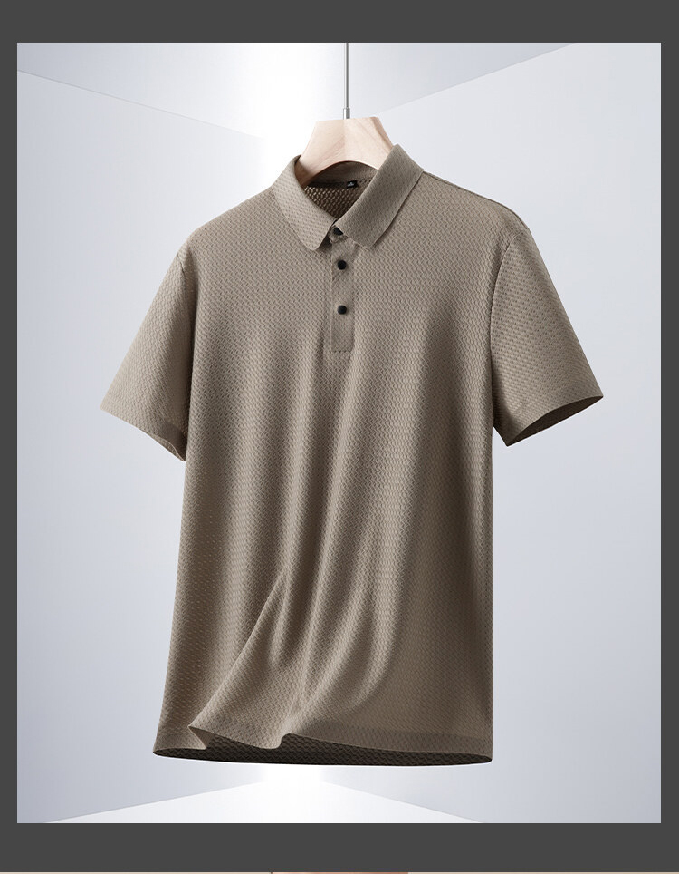 Mens Cool Breathable Business Summer Polo Shirt (3)