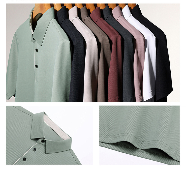 Mens Solid Lightweight Business Summer Polo Shirt (5)