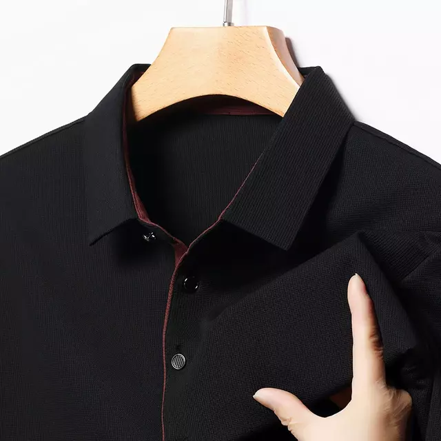 Mens Solid Lightweight Business Summer Polo Shirt