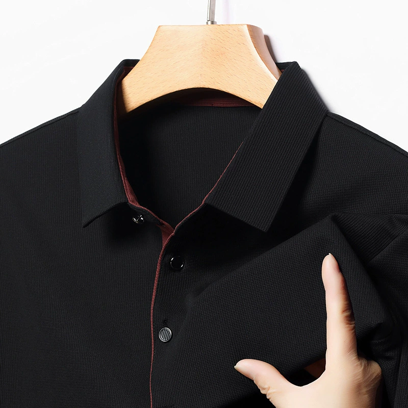 Mens Solid Lightweight Business Summer Polo Shirt