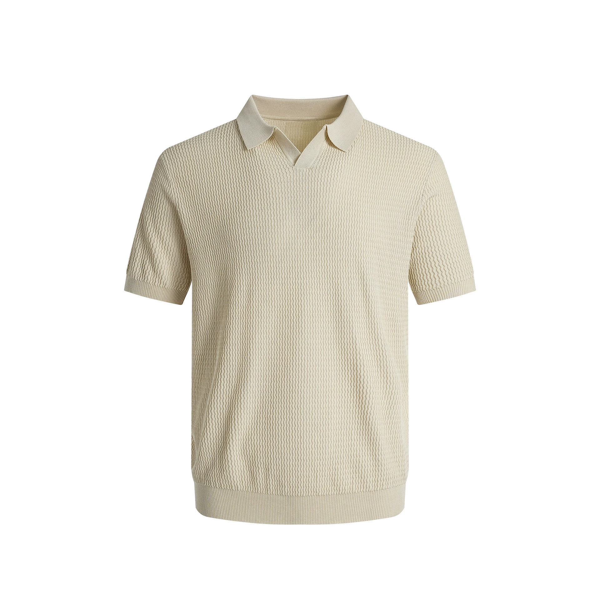 Mens Ice Silk V-Neck Slim Business Polo (2)
