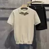 Mens Ice Silk V-Neck Slim Business Polo