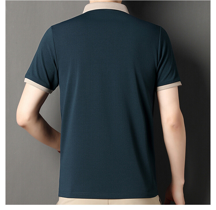 Men Summer Solid Polo Shirt Breathable Casual Wear (3)
