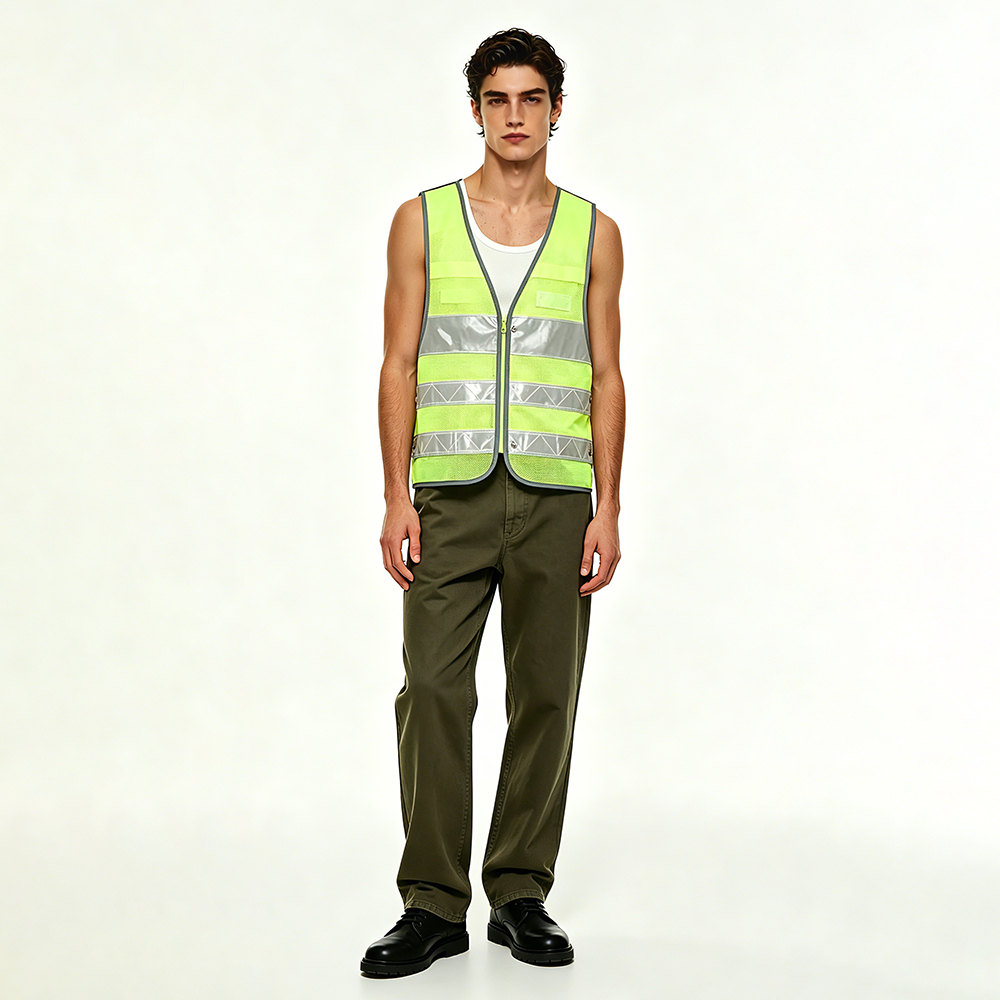 Breathable Checkered Hi Vis Road Safety Vest