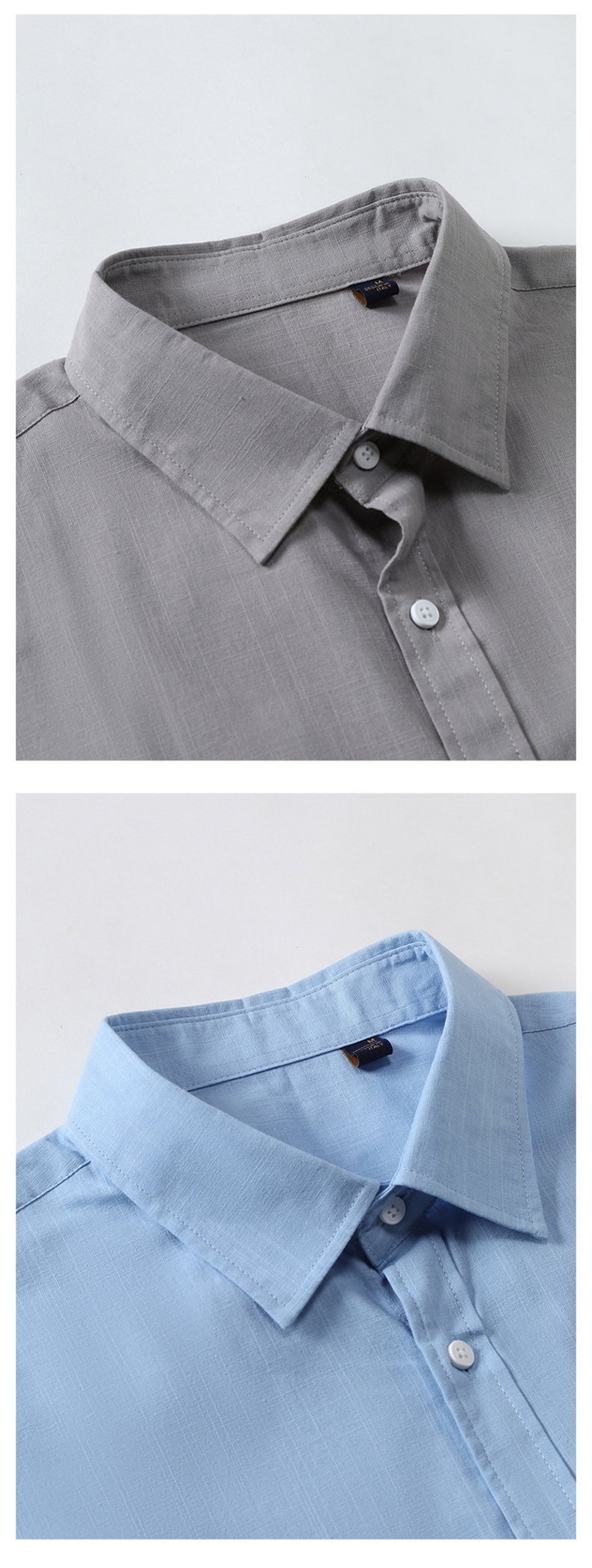 Mens Slub Cotton Short Sleeve Casual Shirt (1)