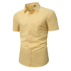 Mens Slub Cotton Short Sleeve Casual Shirt