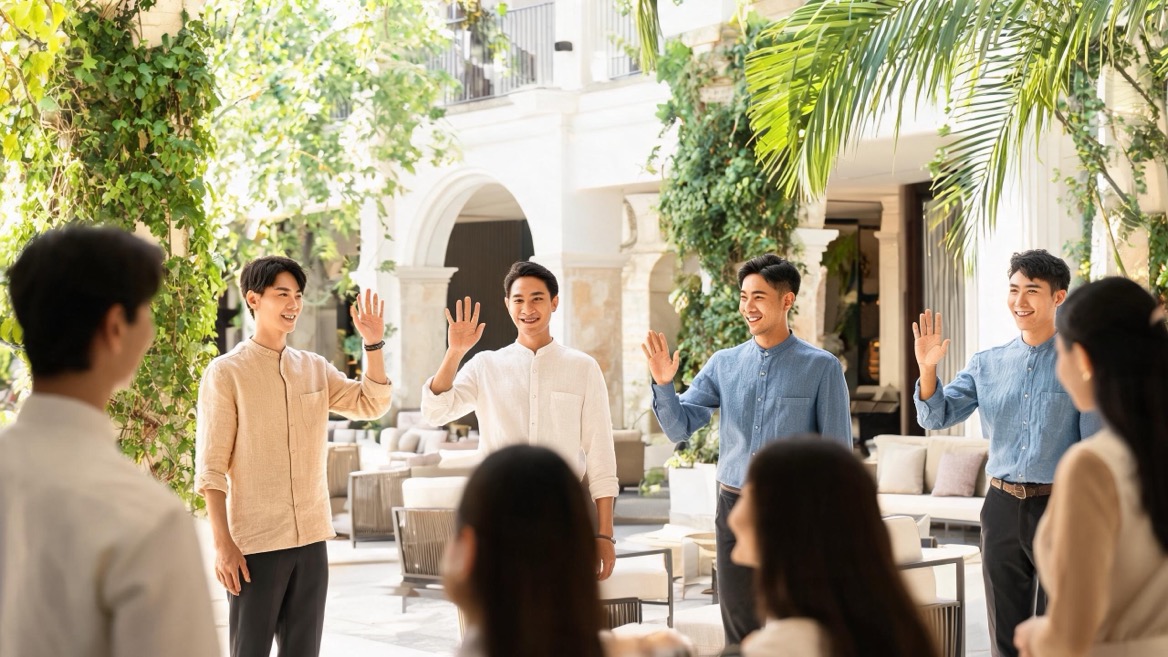 Summer Hospitality Linen Shirt Uniform