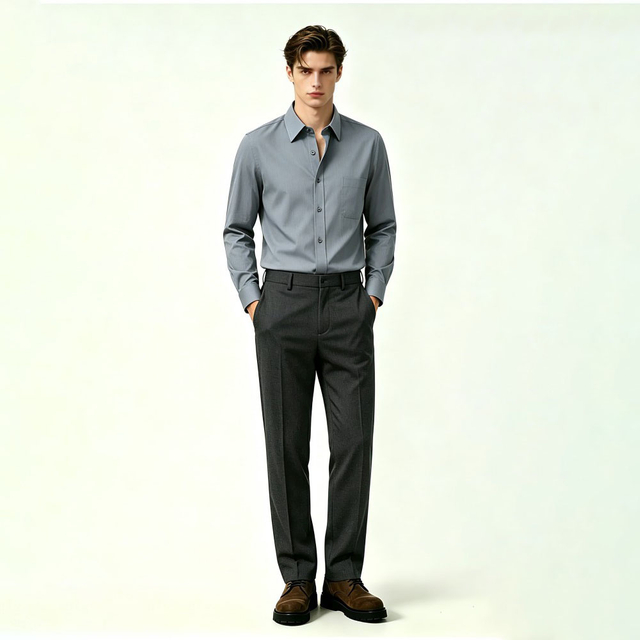 Men's Long Sleeve Business Workwear Shirt
