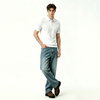 Mens Slim Solid Mercerized Business Polo Shirt