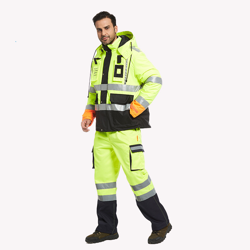 Green Reflective Warm Padded Work Jacket