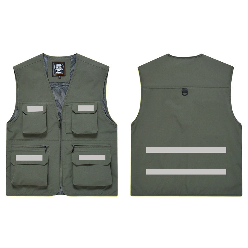 Fluorescent Work Vest with 3D Pockets