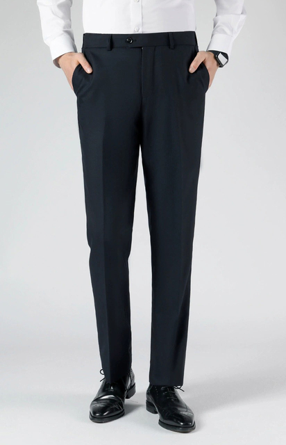 Men's Machine Washable Wool Dress Trousers