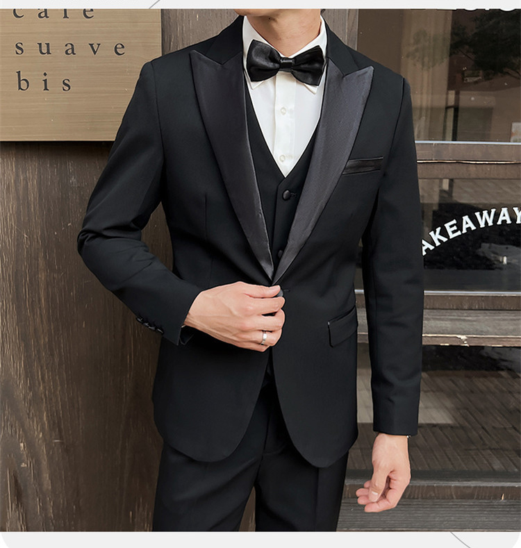 Black Slim Fit Double Breasted Suit (3)