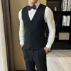Black Slim Fit Double Breasted Suit