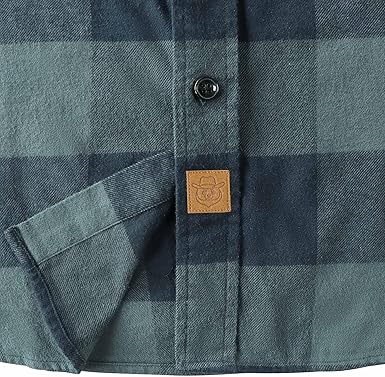 Mens 100% Cotton Plaid Long Sleeve Shirt (5)