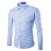 Mens Solid Wrinkle Resistant Casual Long Sleeve Shirt