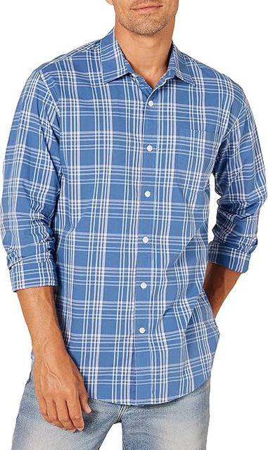 Men's Regular Fit Long Sleeve Business Poplin Shirt