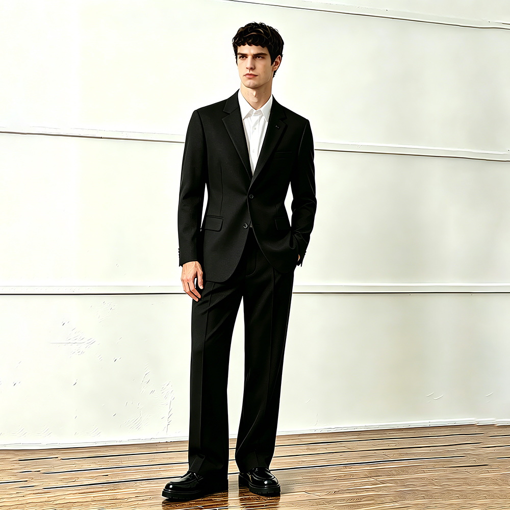 Men's Plus Size Casual Black Blazer