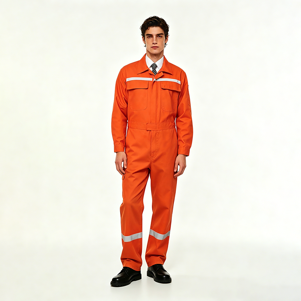 Long Sleeve Coverall with Reflective Strips
