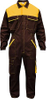 Mens Brown Yellow Multi Pocket Work Coveralls
